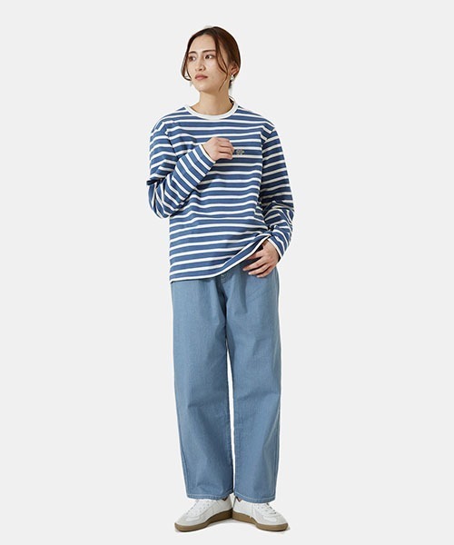 Scye（サイ）の「Scye / サイ ベーシックス：Striped Cotton Jersey T-Shirts(L.S)：5222-21723[DEA]（Tシャツ/カットソー・レディース・ブラック/ブルー系その他・40）」の9枚目の写真