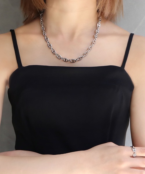 フランス発☆LaCoqueFrancaise☆Sona メタルチェーン Black/Gold ゴールド]0.8mmスネークチェーンネックレス/39cm – CENE
