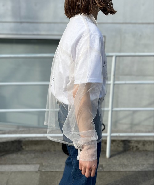 mi via loca（ミヴィアロカ）の「チュールバンドカラーシャツ（シャツ/ブラウス・レディース・ブラック/オフホワイト/ブルーグリーン・FREE）」の20枚目の写真