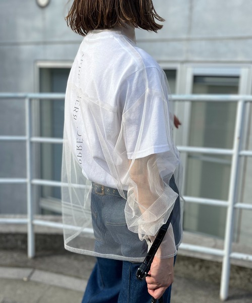 mi via loca（ミヴィアロカ）の「チュールバンドカラーシャツ（シャツ/ブラウス・レディース・ブラック/オフホワイト/ブルーグリーン・FREE）」の9枚目の写真