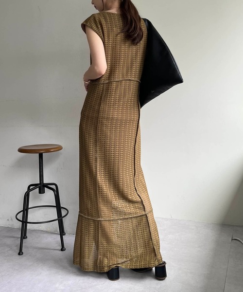 AGAWD（アガウド）の「〈AgAwd/アガウド〉メッシュブロッキングワンピース（ワンピース・レディース・ブラック/ベージュ・FREE）」の6枚目の写真