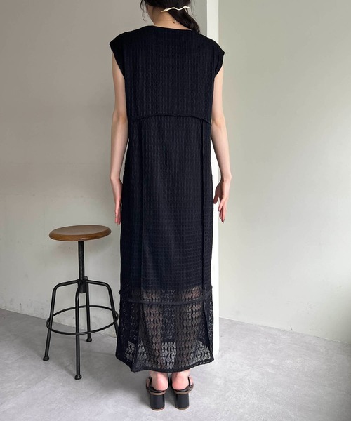 AGAWD（アガウド）の「〈AgAwd/アガウド〉メッシュブロッキングワンピース（ワンピース・レディース・ブラック/ベージュ・FREE）」の10枚目の写真