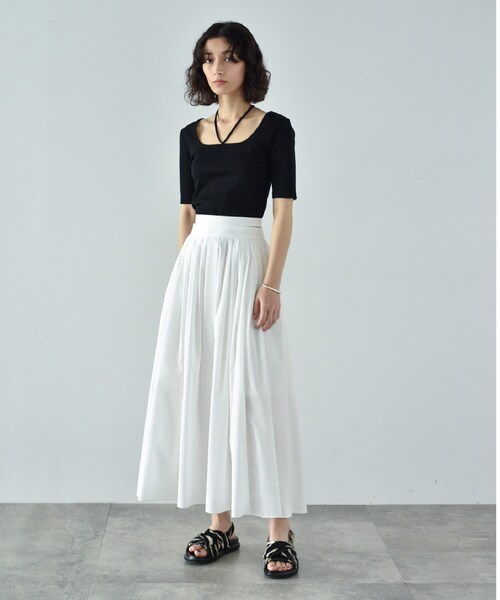 CODE A（コードエー）の「2way ribbon tops（Tシャツ/カットソー・レディース・黄緑系/ブラック・00）」の5枚目の写真