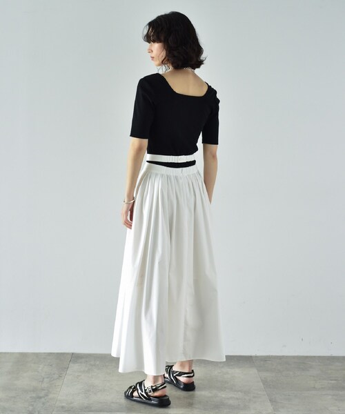 CODE A（コードエー）の「2way ribbon tops（Tシャツ/カットソー・レディース・黄緑系/ブラック・00）」の8枚目の写真