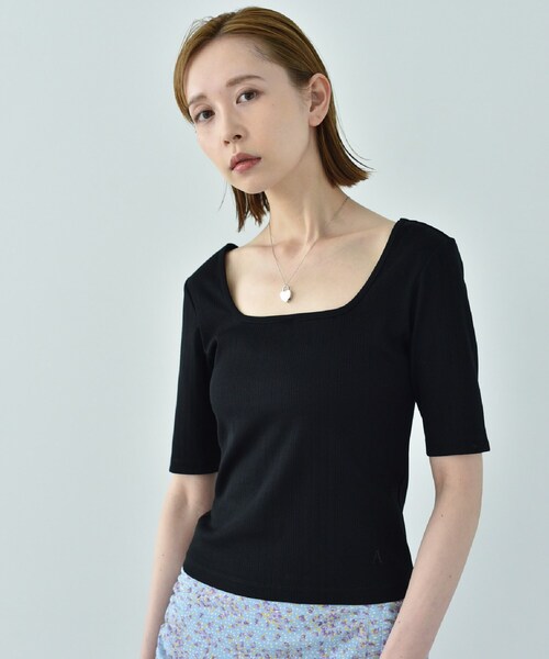 CODE A（コードエー）の「2way ribbon tops（Tシャツ/カットソー・レディース・黄緑系/ブラック・00）」の18枚目の写真