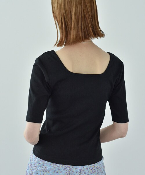 CODE A（コードエー）の「2way ribbon tops（Tシャツ/カットソー・レディース・黄緑系/ブラック・00）」の19枚目の写真