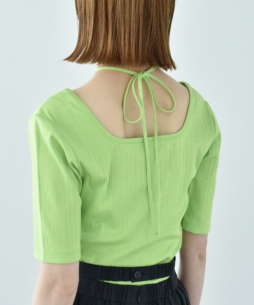 CODE A（コードエー）の「2way ribbon tops（Tシャツ/カットソー・レディース・黄緑系/ブラック・00）」の22枚目の写真