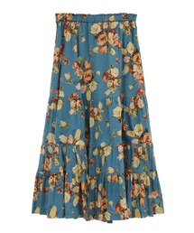 インゲボルグ　2023年秋発売で三段切り替えチューリップブーケ柄スカート‼︎ インゲボルグ 2023年秋発売で三段切り替えチューリップブーケ柄