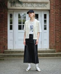 green label relaxing | フェイクレザー ナロー スカート(スカート)