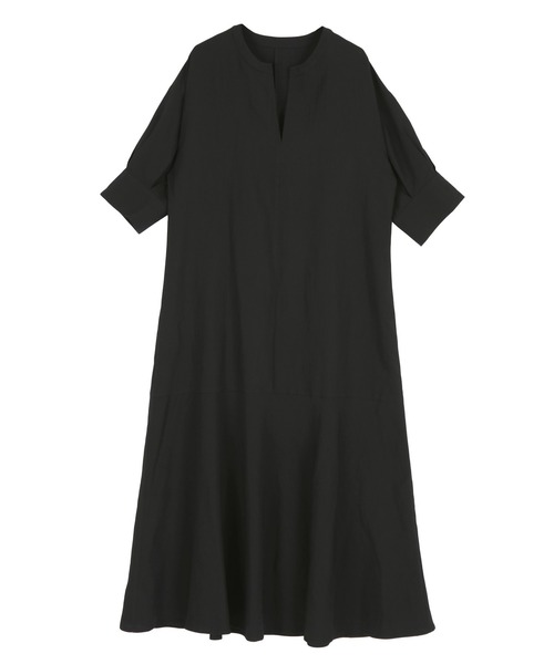 titivate(ティティベイト)の「キーネックデザインワンピース(ワンピース・レディース・ブルーグリーン/グレイッシュベージュ/イエロー/ブラック/オレンジ・PS(XS-S)/M/TM)」の2枚目の写真
