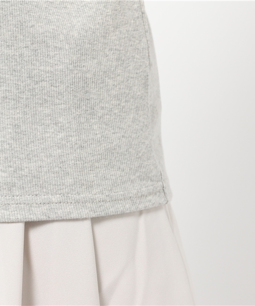 Chico（チコ）の「テレコハイネックフレンチT（Tシャツ/カットソー・レディース・モスグリーン/ホワイト/グレー・FREE）」の5枚目の写真