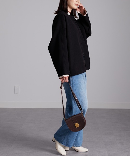 RANAN（ラナン）の「ウールライクコクーンシルエットコート（その他アウター・レディース・ベージュ系1/ブルー/ブラック・L/LL/M）」の13枚目の写真