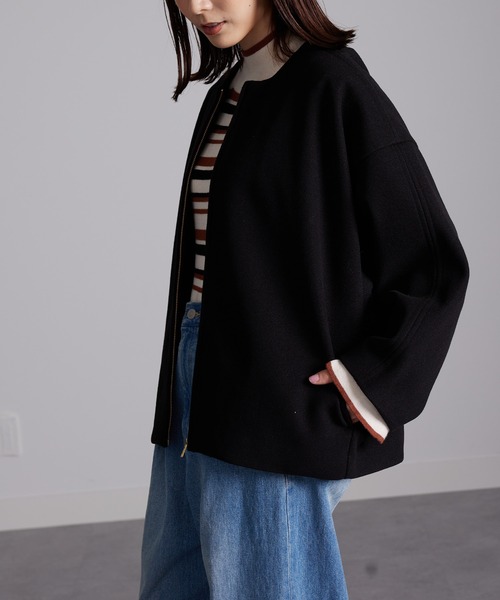 RANAN（ラナン）の「ウールライクコクーンシルエットコート（その他アウター・レディース・ベージュ系1/ブルー/ブラック・L/LL/M）」の4枚目の写真