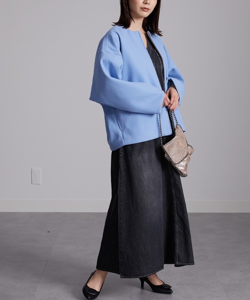 RANAN（ラナン）の「ウールライクコクーンシルエットコート（その他アウター・レディース・ベージュ系1/ブルー/ブラック・L/LL/M）」の8枚目の写真