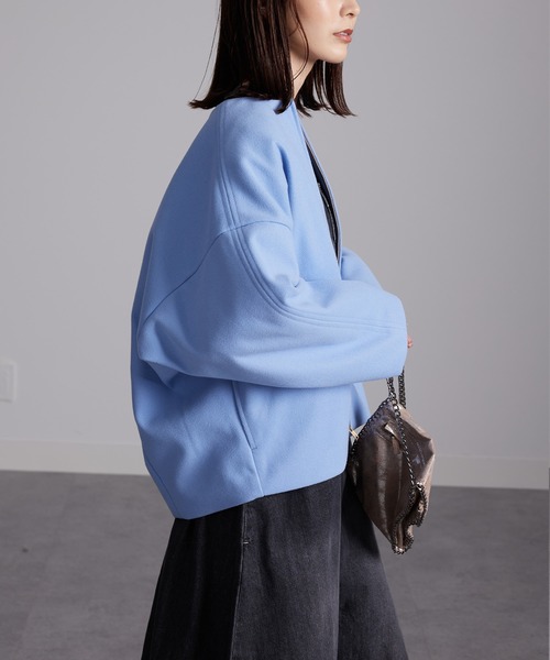 RANAN（ラナン）の「ウールライクコクーンシルエットコート（その他アウター・レディース・ベージュ系1/ブルー/ブラック・L/LL/M）」の17枚目の写真