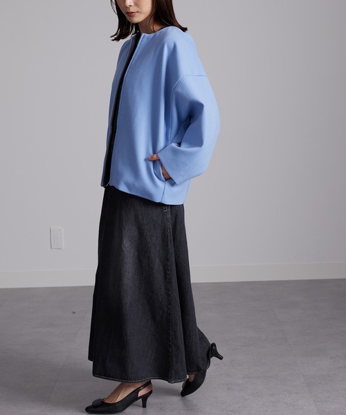 RANAN（ラナン）の「ウールライクコクーンシルエットコート（その他アウター・レディース・ベージュ系1/ブルー/ブラック・L/LL/M）」の21枚目の写真