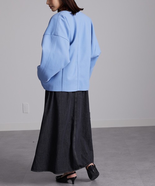 RANAN（ラナン）の「ウールライクコクーンシルエットコート（その他アウター・レディース・ベージュ系1/ブルー/ブラック・L/LL/M）」の15枚目の写真