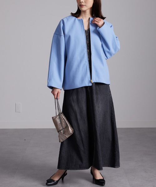 RANAN（ラナン）の「ウールライクコクーンシルエットコート（その他アウター・レディース・ベージュ系1/ブルー/ブラック・L/LL/M）」の12枚目の写真