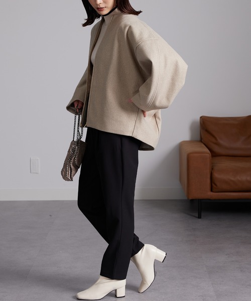 RANAN（ラナン）の「ウールライクコクーンシルエットコート（その他アウター・レディース・ベージュ系1/ブルー/ブラック・L/LL/M）」の14枚目の写真