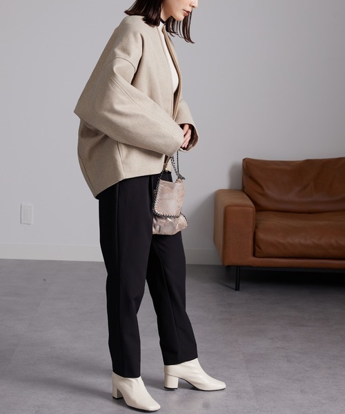 RANAN（ラナン）の「ウールライクコクーンシルエットコート（その他アウター・レディース・ベージュ系1/ブルー/ブラック・L/LL/M）」の11枚目の写真