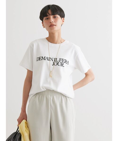 AMERICAN HOLIC（アメリカンホリック）の「刺繍ロゴカットプルオーバー（Tシャツ/カットソー・レディース・オフホワイト/ブラック・L/M）」の14枚目の写真