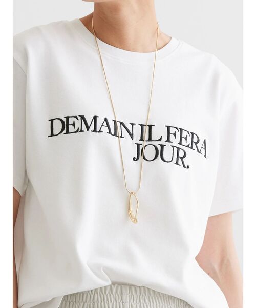 AMERICAN HOLIC（アメリカンホリック）の「刺繍ロゴカットプルオーバー（Tシャツ/カットソー・レディース・オフホワイト/ブラック・L/M）」の8枚目の写真