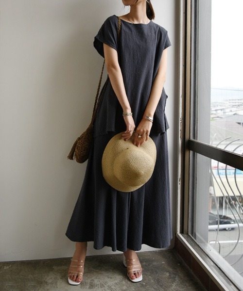 and it_(アンドイット)の「コットンリネンナチュラルセットアップ(セットアップ・レディース・ダークネイビー/キャメル/ナチュラル・L/M)」の14枚目の写真