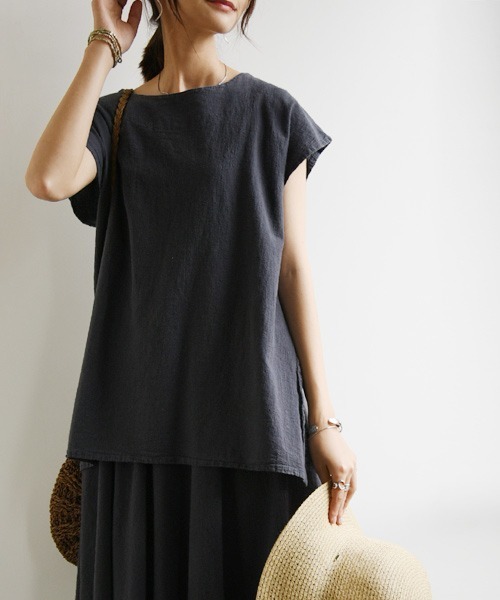 and it_(アンドイット)の「コットンリネンナチュラルセットアップ(セットアップ・レディース・ダークネイビー/キャメル/ナチュラル・L/M)」の8枚目の写真