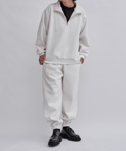 エトセンス ニット　パンツ　スウェット　ネイビー　Lui's ハレ Lui's（ルイス）の「リラックスライトウェイトイージーパンツ