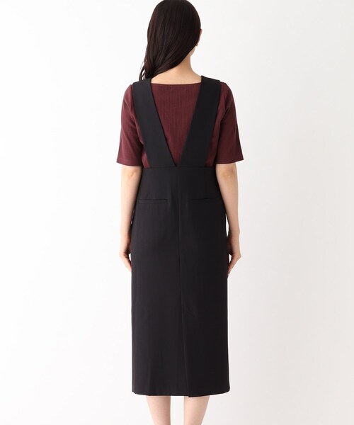 OPAQUE.CLIP（オペークドットクリップ）の「◆サイドボタンジャンパースカート【洗濯機洗い可／イージーケア】（スカート・レディース・サンドベージュ/ブラック・40/38）」の22枚目の写真