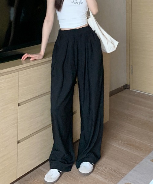 aimoha(アイモハ)の「ゆったり ワイドパンツ(スウェットパンツ・レディース・ブラック・MEDIUM/SMALL/LARGE)」の6枚目の写真
