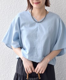 【ZOZO限定】SHIPS.me: Vネック 切替 ブラウス