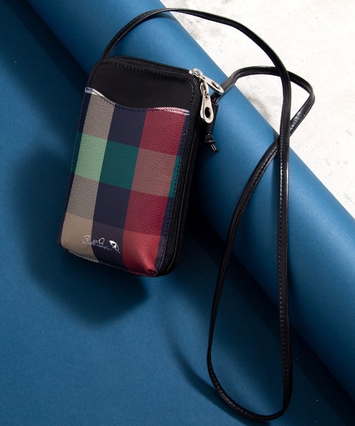 Arnold Palmer（アーノルドパーマー）の「ビッグパーマーチェック スマホショルダー（ショルダーバッグ・レディース・ブラック/ベージュ・F）」の14枚目の写真