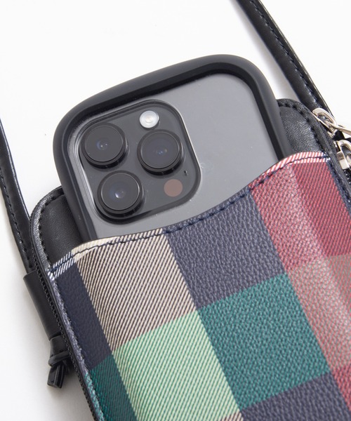 Arnold Palmer（アーノルドパーマー）の「ビッグパーマーチェック スマホショルダー（ショルダーバッグ・レディース・ブラック/ベージュ・F）」の11枚目の写真