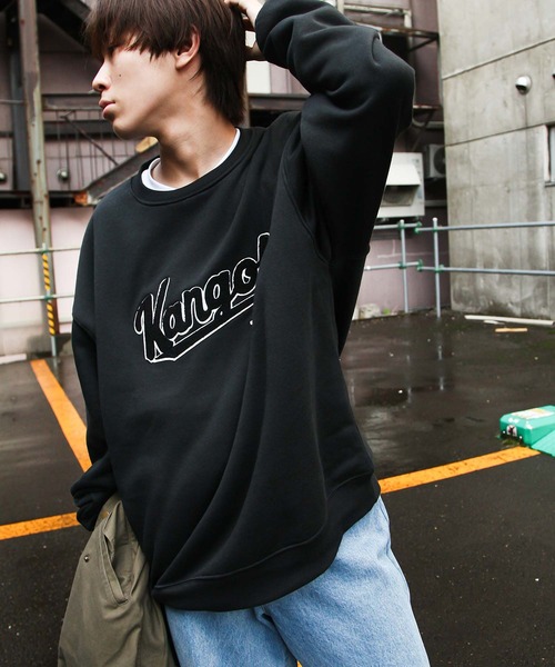 KANGOL（カンゴール）の「【別注】 【KANGOL】 ロゴ 刺繍 ビッグシルエット 長袖 スウェット トレーナー（スウェット・メンズ・ブラック系1/チャコール/ホワイト系/ネイビー系/ブラック/ホワイト/オートミール/グレー系/ブラック系/アイボリー系/アイボリー/ネイビー/ホワイト系1/杢グレー/ダークグリーン/ブルー/グレー系1/ネイビー系1・LARGE/MEDIUM/X-LARGE）」の7枚目の写真