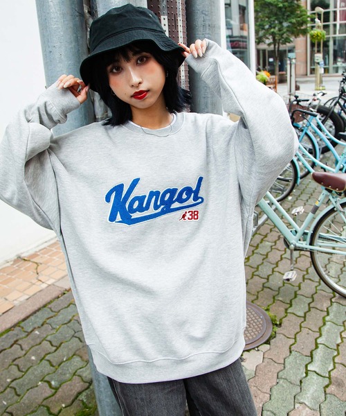 KANGOL（カンゴール）の「【別注】 【KANGOL】 ロゴ 刺繍 ビッグシルエット 長袖 スウェット トレーナー（スウェット・メンズ・ブラック系1/チャコール/ホワイト系/ネイビー系/ブラック/ホワイト/オートミール/グレー系/ブラック系/アイボリー系/アイボリー/ネイビー/ホワイト系1/杢グレー/ダークグリーン/ブルー/グレー系1/ネイビー系1・LARGE/MEDIUM/X-LARGE）」の11枚目の写真