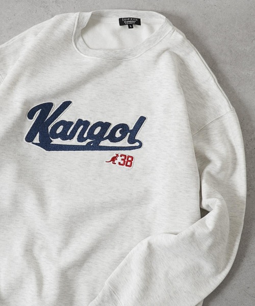 KANGOL（カンゴール）の「【別注】 【KANGOL】 ロゴ 刺繍 ビッグシルエット 長袖 スウェット トレーナー（スウェット・メンズ・ブラック系1/チャコール/ホワイト系/ネイビー系/ブラック/ホワイト/オートミール/グレー系/ブラック系/アイボリー系/アイボリー/ネイビー/ホワイト系1/杢グレー/ダークグリーン/ブルー/グレー系1/ネイビー系1・LARGE/MEDIUM/X-LARGE）」の14枚目の写真