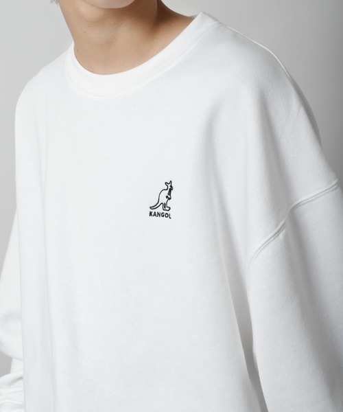 KANGOL（カンゴール）の「【別注】 【KANGOL】 ロゴ 刺繍 ビッグシルエット 長袖 スウェット トレーナー（スウェット・メンズ・ブラック系1/チャコール/ホワイト系/ネイビー系/ブラック/ホワイト/オートミール/グレー系/ブラック系/アイボリー系/アイボリー/ネイビー/ホワイト系1/杢グレー/ダークグリーン/ブルー/グレー系1/ネイビー系1・LARGE/MEDIUM/X-LARGE）」の20枚目の写真