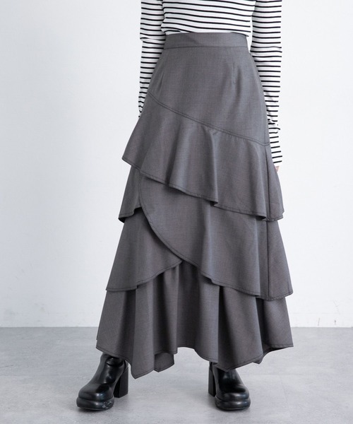 PAGEBOY（ページボーイ）の「ステッチティアードフレアスカート