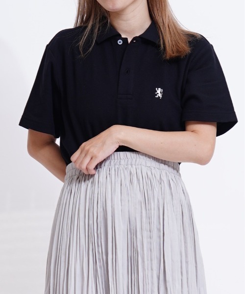 GIORDANO（ジョルダーノ）の「[ GIORDANO ] スモールライオン刺繍ドライストレッチ半袖ポロシャツ（ポロシャツ・メンズ・アイボリー/ネイビー/ブラック・LARGE/MEDIUM/X-LARGE/SMALL）」の2枚目の写真
