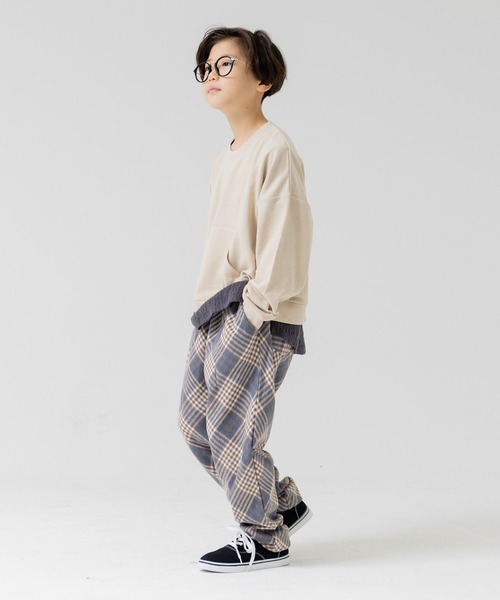 JAM & LINK(ジャムアンドリンク)の「レイヤード風トレーナー(スウェット・キッズ・ベージュ/グリーン・160cm/130cm/140cm/120cm/110cm/150cm)」の3枚目の写真
