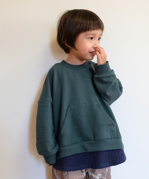 JAM & LINK(ジャムアンドリンク)の「レイヤード風トレーナー(スウェット・キッズ・ベージュ/グリーン・160cm/130cm/140cm/120cm/110cm/150cm)」の21枚目の写真
