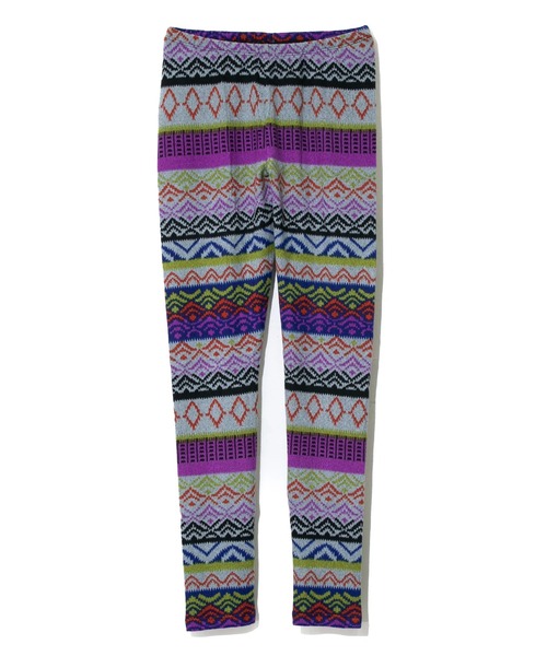 Healthknit（ヘルスニット）の「Healthknit/ヘルスニット　LEGGINGS キカガクプリント（レギンス/スパッツ・レディース・ブルー/マスタード/パープル/ピンク/ブラウン・MEDIUM/LARGE）」の3枚目の写真