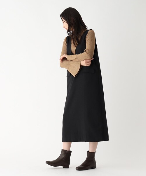 OPAQUE.CLIP(オペークドットクリップ)の「◆【抗菌防臭加工】シンプルローヒールショートブーツ(ブーツ・レディース・ブラック系6/ブラウン系その他/ブラック・02/03)」の9枚目の写真