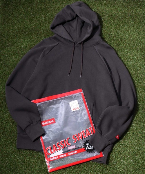 Healthknit（ヘルスニット）の「Healthknit（ヘルスニット）クラシカルスウェットパーカー メンズ レディース/裏起毛/無地/プルオーバートップス（パーカー・メンズ・スミクロ/グリーン/ブルー/レッド/アッシュグレー/サンドベージュ/ネイビー/マルーン・M/XL/L）」の2枚目の写真