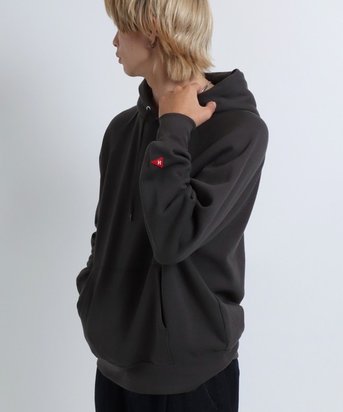 Healthknit（ヘルスニット）の「Healthknit（ヘルスニット）クラシカルスウェットパーカー メンズ レディース/裏起毛/無地/プルオーバートップス（パーカー・メンズ・スミクロ/グリーン/ブルー/レッド/アッシュグレー/サンドベージュ/ネイビー/マルーン・M/XL/L）」の22枚目の写真