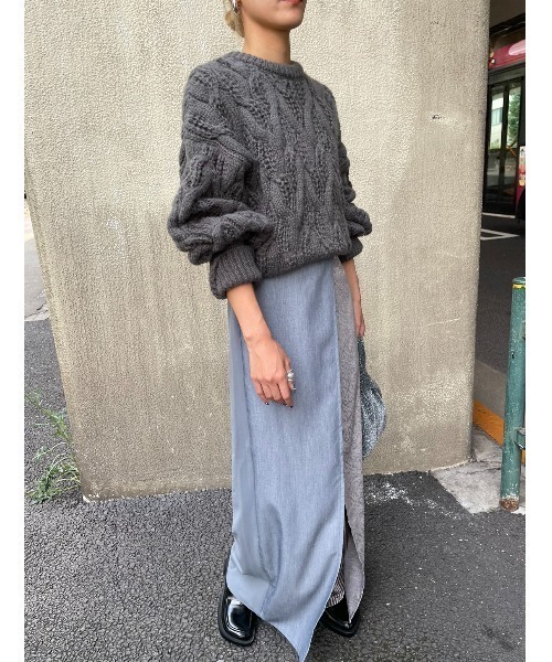 AIC.(エーアイシー)の「ジャガード/ベロアコンビネーションラップパンツ(その他パンツ・レディース・ネイビー/ブラック/グレー・FREE)」の11枚目の写真