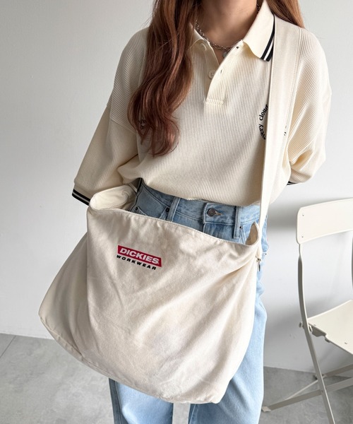Dickies（ディッキーズ）の「∴WEGO/別注Dickies キャンバスショルダー（ショルダーバッグ・メンズ・ブラック/ナチュラル/その他4/その他1/その他2/その他3/その他6/その他5・FREE）」の7枚目の写真