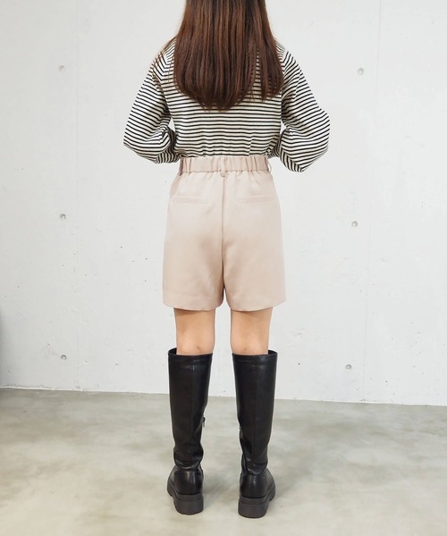 【新品タグ付き】Eaphi ショートパンツ　ブラウン　サイズ2 楽天市場】ベルト付き 2タック ショートパンツ レディース