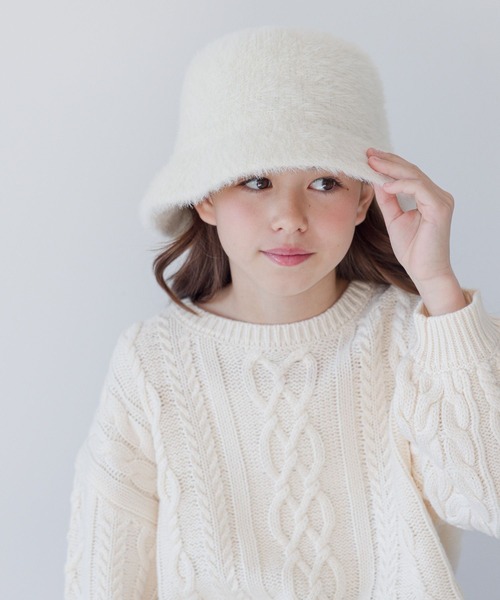 GLOBAL WORK(グローバルワーク)の「シャギーバケットハット/976923(ハット・キッズ・ブラック/オフホワイト・LARGE/MEDIUM)」の2枚目の写真